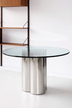 Load image into Gallery viewer, Triple Cylinder Chrome Pedestal Dining Table
