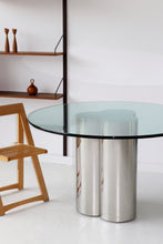 Load image into Gallery viewer, Triple Cylinder Chrome Pedestal Dining Table
