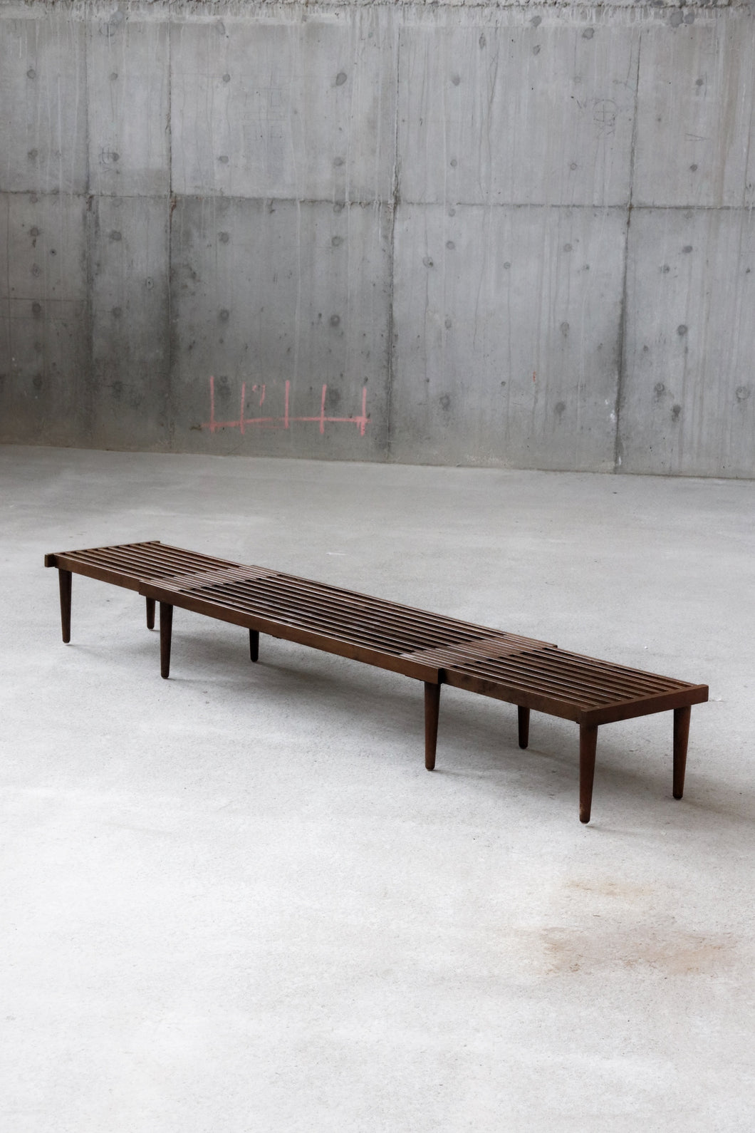 Mid Century Expandable Slatted Bench