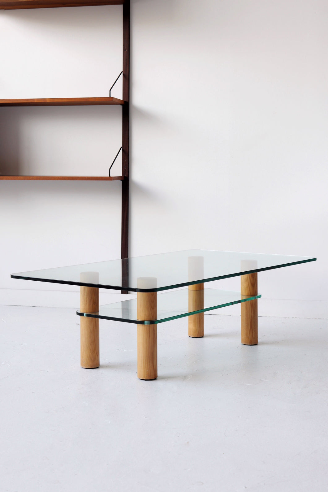 Post Modern Oak & Glass Coffee Table