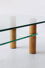 Load image into Gallery viewer, Post Modern Oak &amp; Glass Coffee Table
