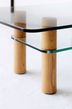 Load image into Gallery viewer, Post Modern Oak &amp; Glass Coffee Table
