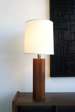 Load image into Gallery viewer, Large 70&#39;s Mid Century Wood Lamp
