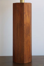 Load image into Gallery viewer, Large 70&#39;s Mid Century Wood Lamp
