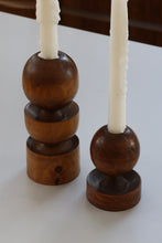 Load image into Gallery viewer, Solid Sculpted Wood Candleholders
