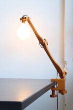 Load image into Gallery viewer, Articulating Wood Clamp Task Lamp
