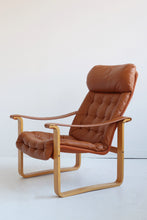 Load image into Gallery viewer, 70&#39;s Finnish Leather Bentwood Lounge Chair
