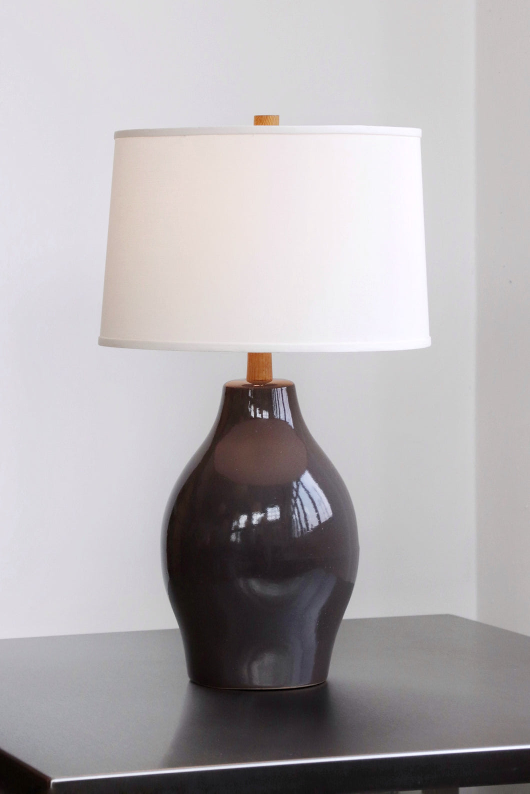 Pear Martz Ceramic & Walnut Lamp By Marshall Studios