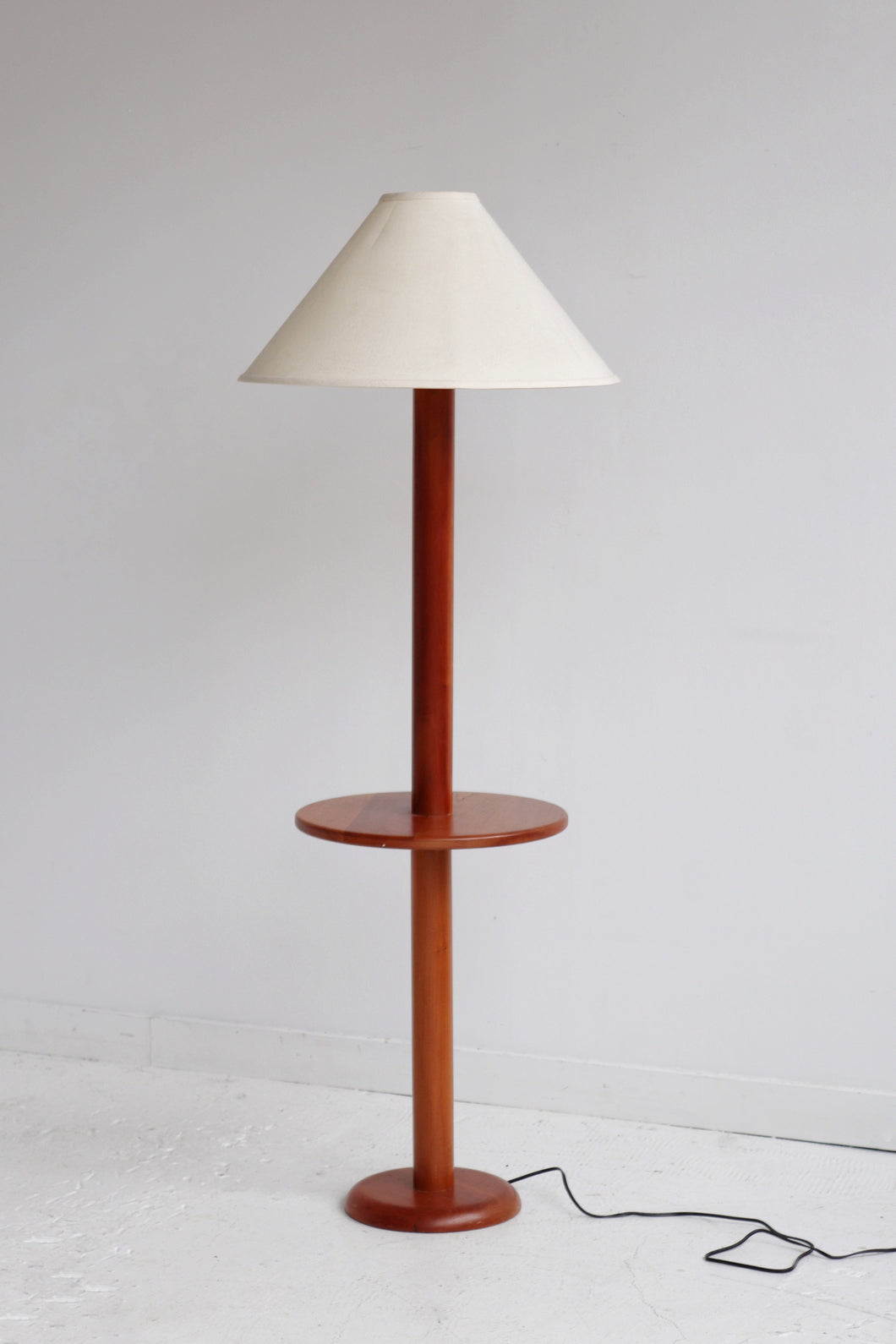 Wood Side Table Floor Lamp