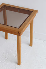 Load image into Gallery viewer, Handmade Side Table W/ Smoked Glass
