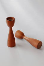Load image into Gallery viewer, Short Teak Candlestick Holders
