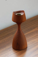 Load image into Gallery viewer, Sculptural Teak Candlestick Holder
