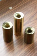 Load image into Gallery viewer, Brass Cylinder Candlestick Holder Set
