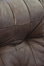 Load image into Gallery viewer, Danish Modern Leather Patchwork Swivel Chair
