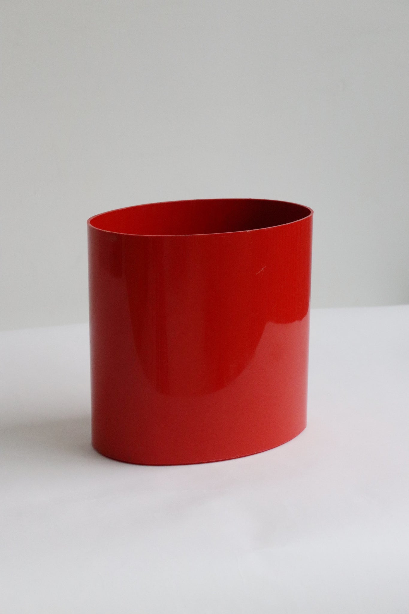 Red Plastic Kartell Waste Basket In The Comfort Of