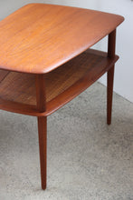 Load image into Gallery viewer, Teak + Rattan Side Table By France &amp; Son
