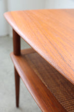 Load image into Gallery viewer, Teak + Rattan Side Table By France &amp; Son

