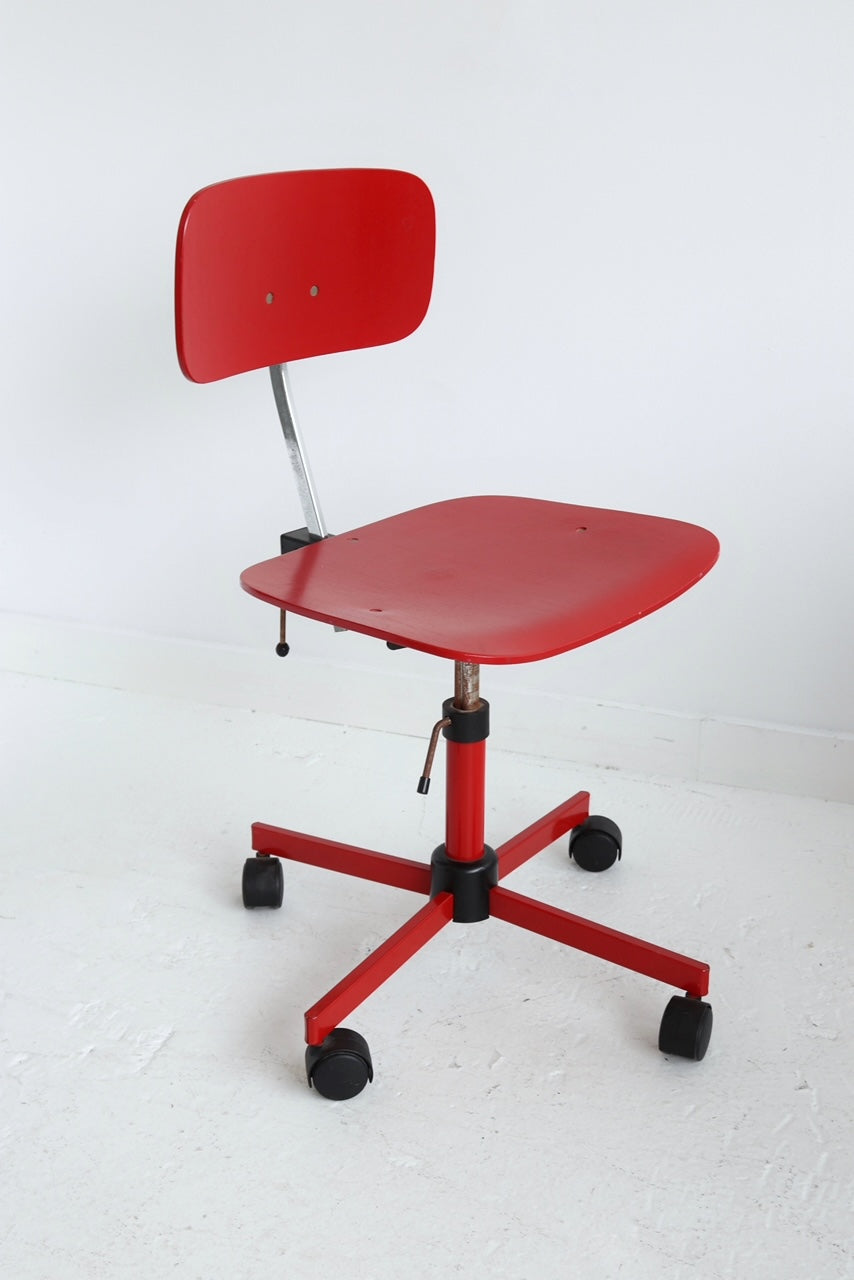 Danish Modern Red Rabami Task Chair