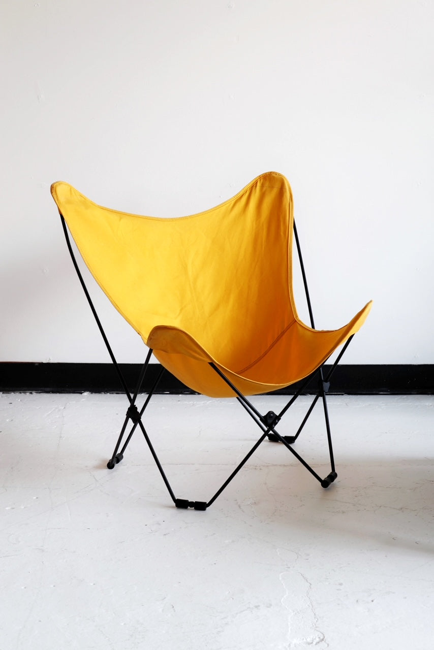 Vintage Yellow Canvas Butterfly Chair