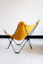 Load image into Gallery viewer, Vintage Yellow Canvas Butterfly Chair
