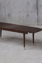 Load image into Gallery viewer, Mid Century Extendable Slatted Bench
