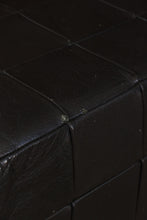 Load image into Gallery viewer, Danish Black Patchwork Leather Ottoman
