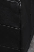 Load image into Gallery viewer, Danish Black Patchwork Leather Ottoman
