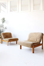 Load image into Gallery viewer, Mid Century Suede &amp; Teak Lounge Chair
