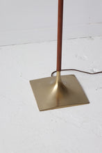 Load image into Gallery viewer, Walnut &amp; Brass Swing Arm Floor Lamp
