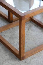 Load image into Gallery viewer, Square Oak &amp; Glass Side Tables
