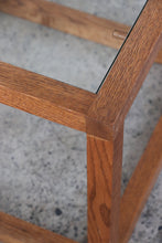 Load image into Gallery viewer, Square Oak &amp; Glass Side Tables

