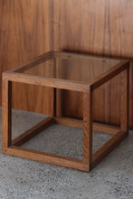 Load image into Gallery viewer, Square Oak &amp; Glass Side Tables
