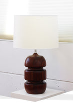 Load image into Gallery viewer, Sculptural Mid Century Teak Lamp
