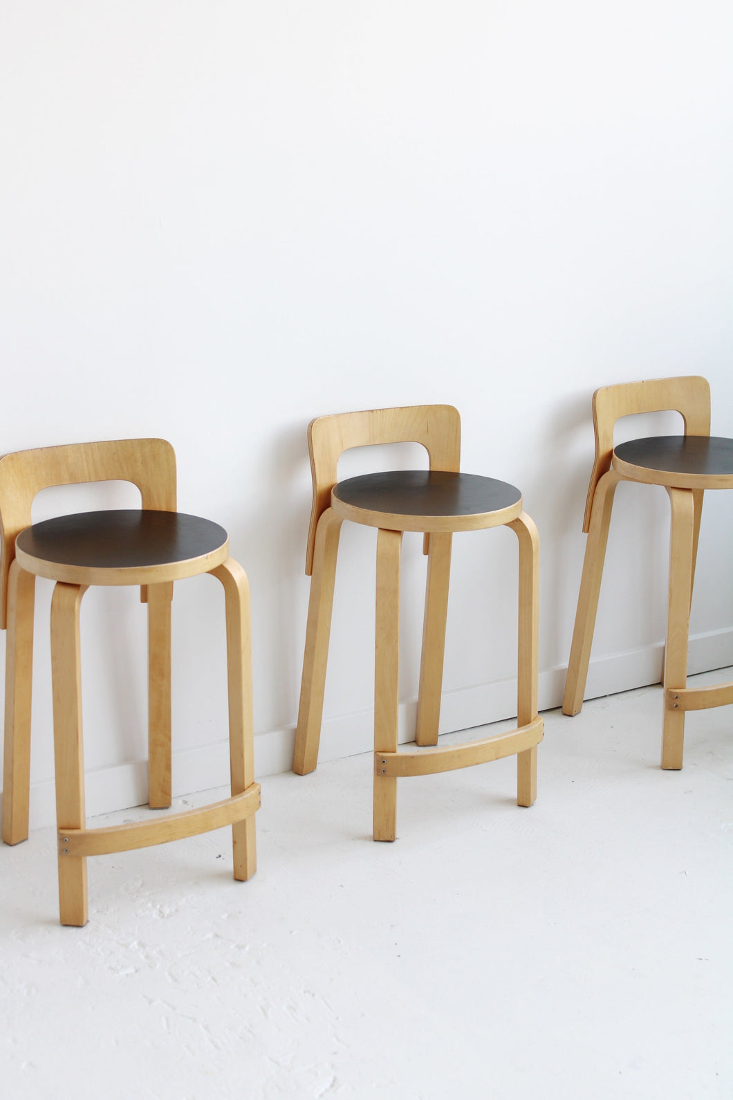Set Of 3 Alvar Aalto K65 Stools