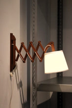 Load image into Gallery viewer, Mid Century Wood Scissor Sconce
