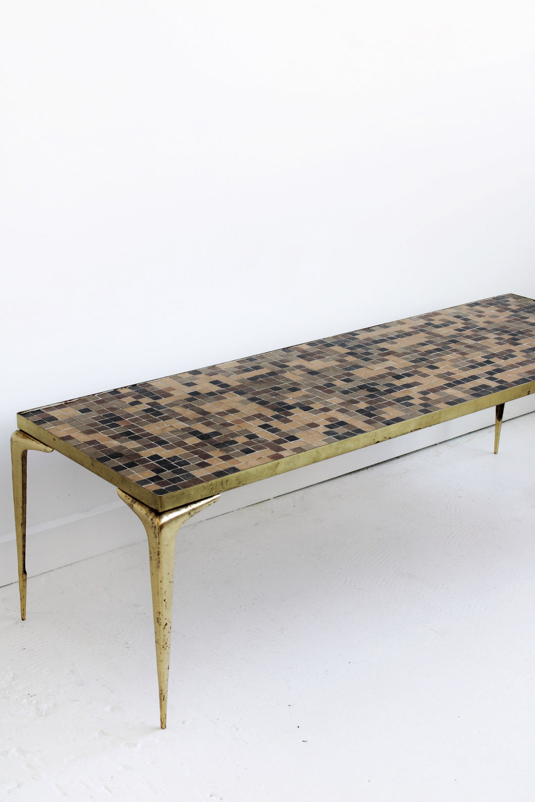 Brass & Mosaic Tile Coffee Table