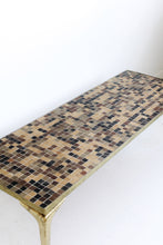 Load image into Gallery viewer, Brass &amp; Mosaic Tile Coffee Table
