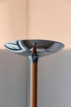 Load image into Gallery viewer, Chrome &amp; Beech Torchiere Lamp
