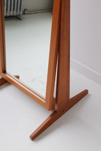 Load image into Gallery viewer, Danish Modern Teak Standing Mirror By Pedersen &amp; Hansen

