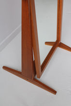 Load image into Gallery viewer, Danish Modern Teak Standing Mirror By Pedersen &amp; Hansen
