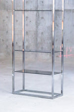 Load image into Gallery viewer, Chrome &amp; Smoked Glass Etagere
