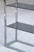 Load image into Gallery viewer, Chrome &amp; Smoked Glass Etagere
