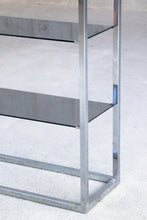 Load image into Gallery viewer, Chrome &amp; Smoked Glass Etagere
