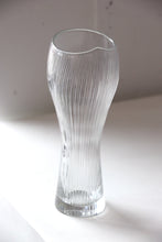 Load and play video in Gallery viewer, 1950's Line Cut Crystal Vase By Tapio Wirkkala
