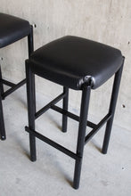 Load image into Gallery viewer, Pair Of Black Tubular Stools

