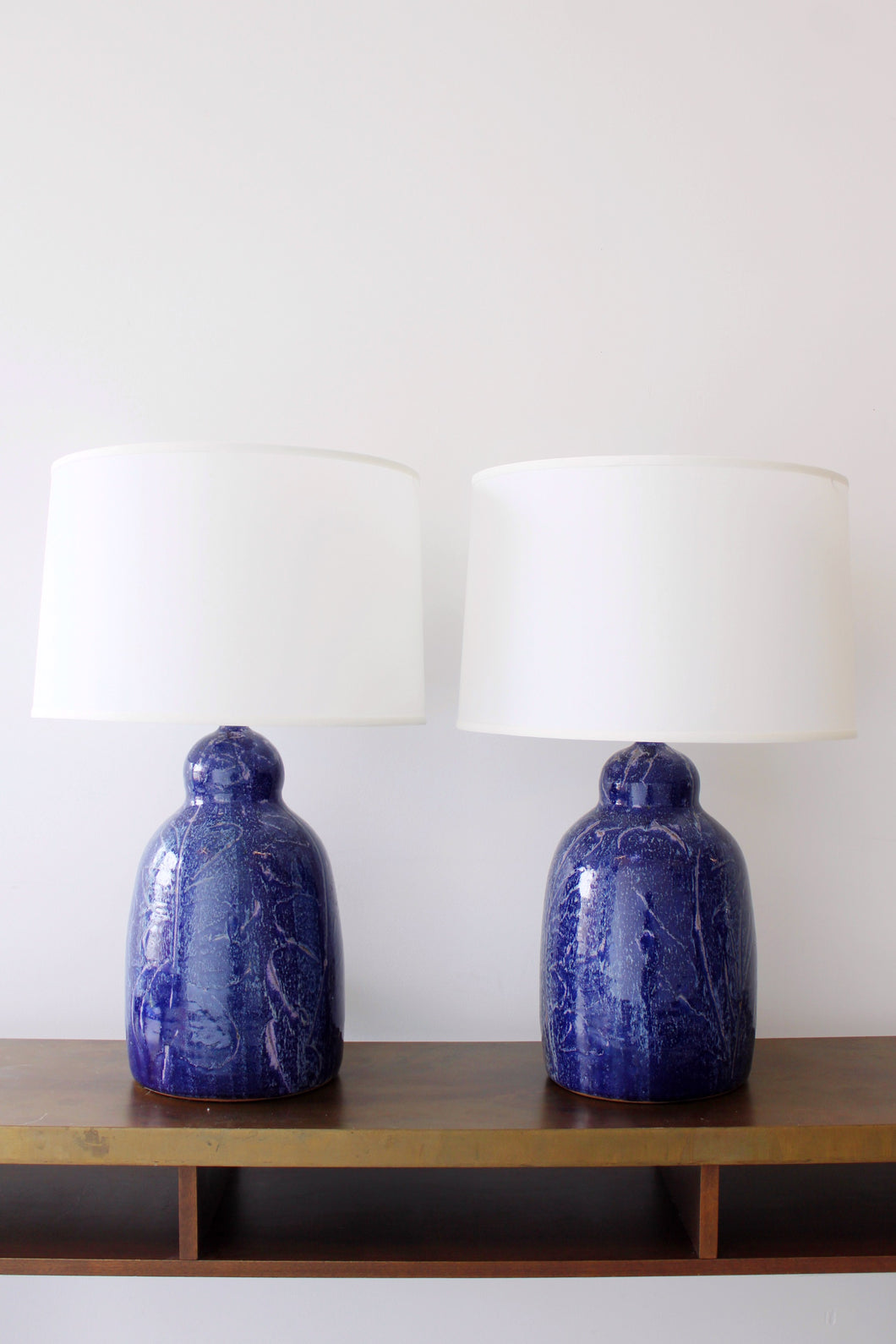 Pair Of Studio Pottery Lamps By Andrew Bergloff