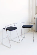Load image into Gallery viewer, Pair Of Tubular Chrome Barstools By Lowenstein
